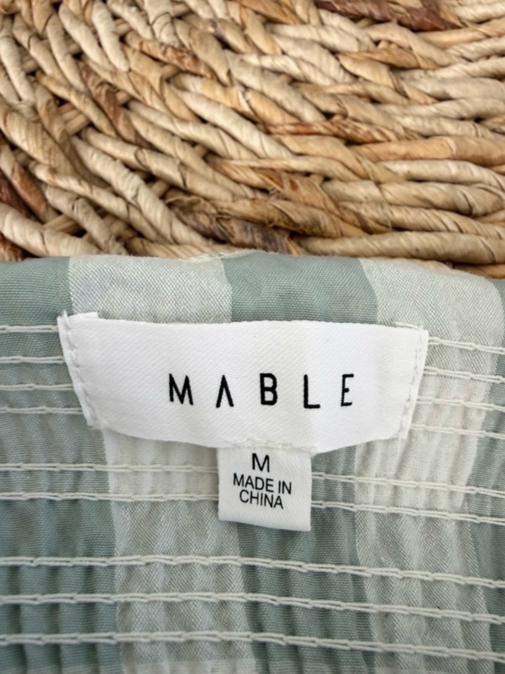 MABLE Allison Smocked Sage Gingham Check Mini Dress - Picture 10 of 14